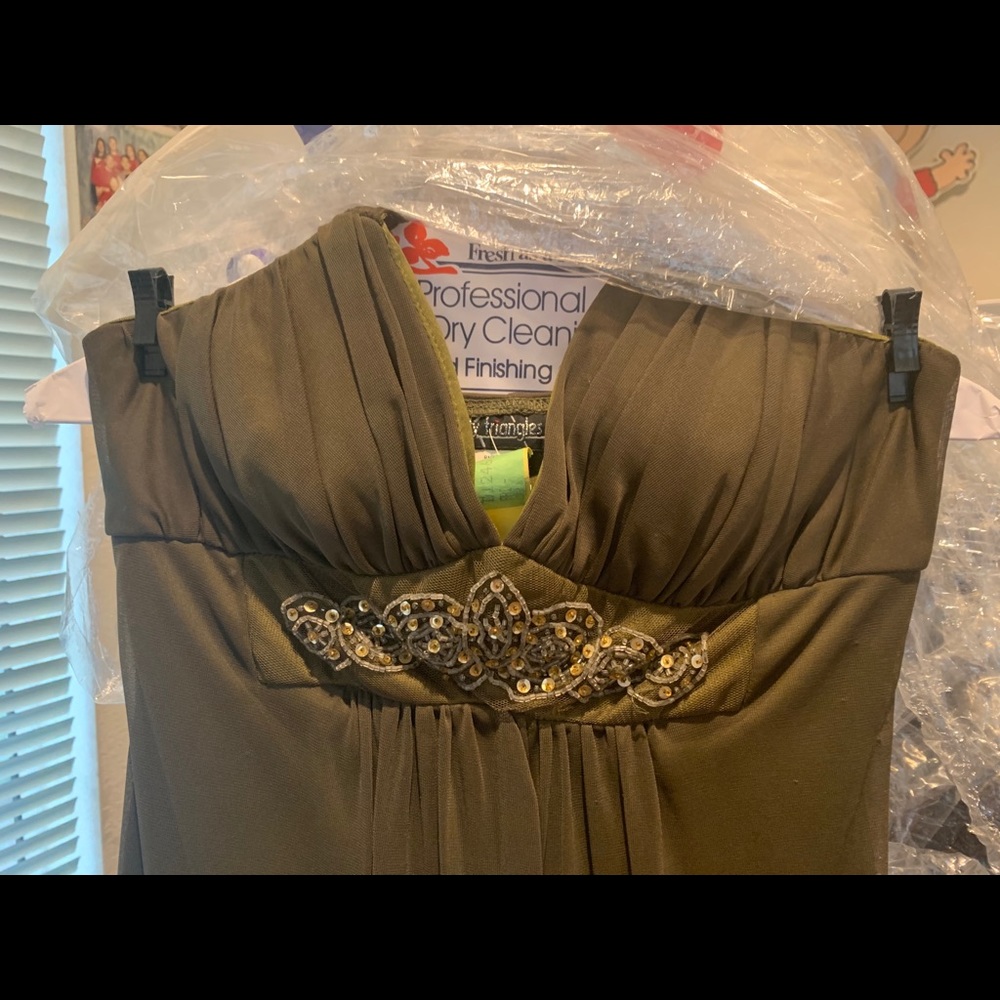 Olive green cocktail dress